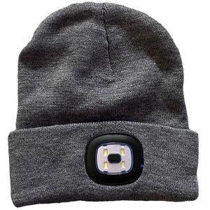 Fishermen Beanie Gray CHECK IT OUT!! 3-Way Light with Low•Med•High Light Setting